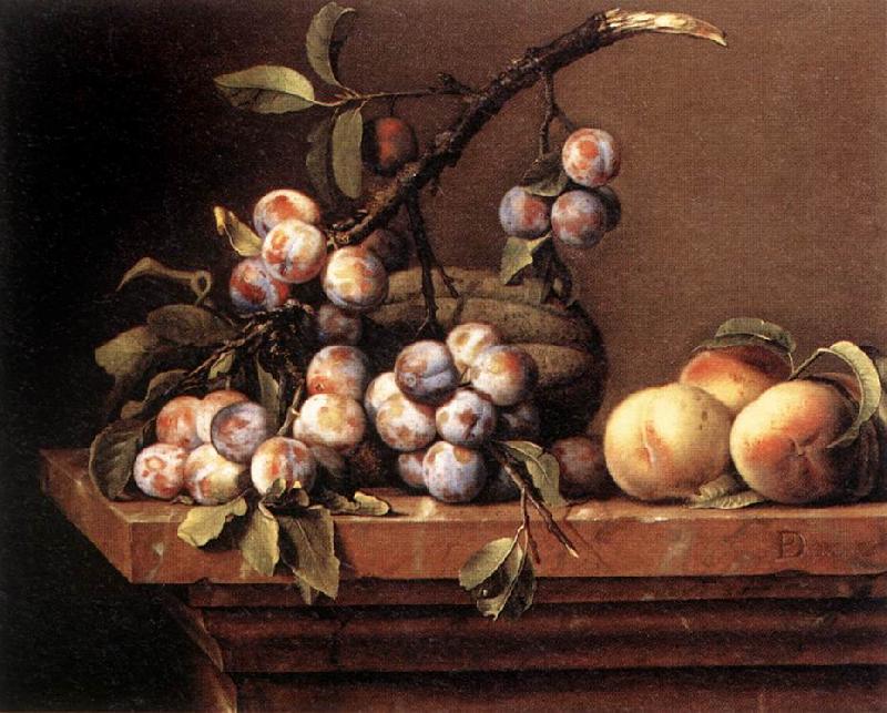 DUPUYS, Pierre Plums and Peaches on a Table dfg oil painting picture
